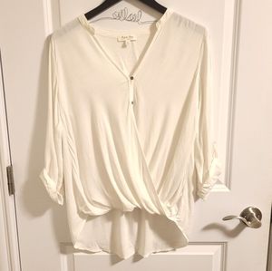 White wrap blouse
